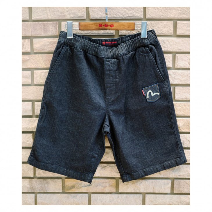 EVISU Seagull and Logo Embroidered Denim Shorts