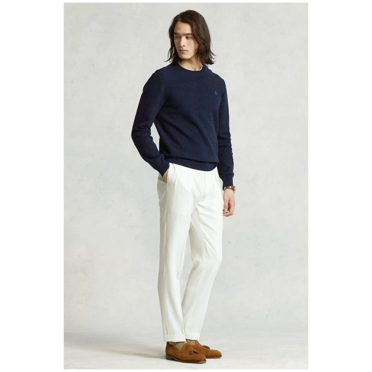 POLO RALPH LAUREN MESH KNIT COTTON CREWNECK SWEATER