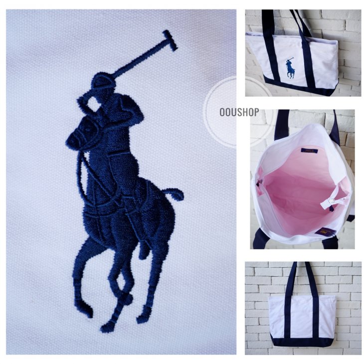 POLO RALPH LAUREN CANVAS MEDIUM CAMINO TOTE OS