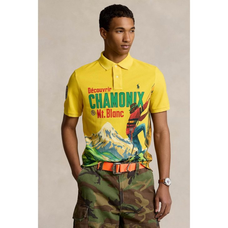 POLO RALPH LAUREN CLASSIC FIT MESH GRAPHIC POLO SHIRT