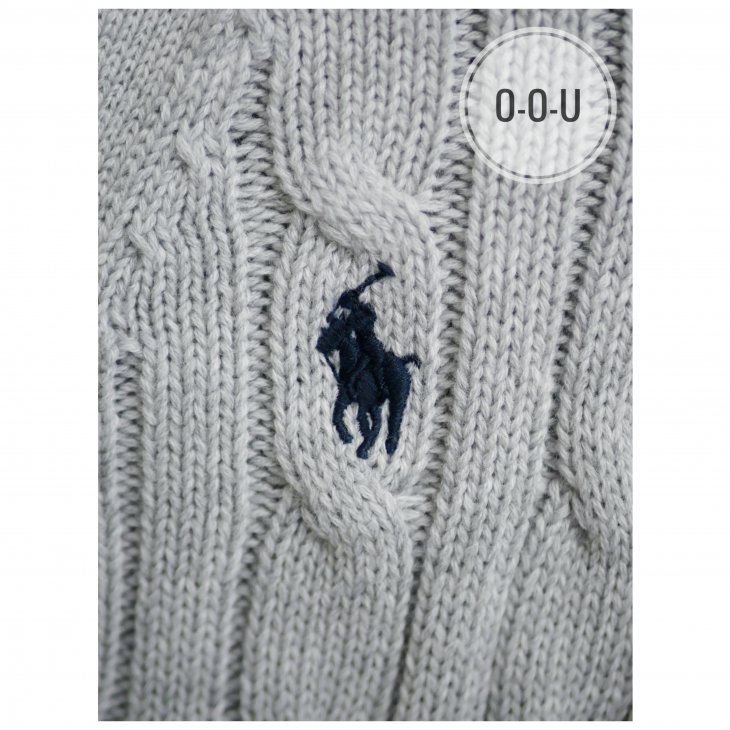 POLO RALPH LAUREN KIDS CABLE-KNIT COTTON V-NECK CARDIGAN