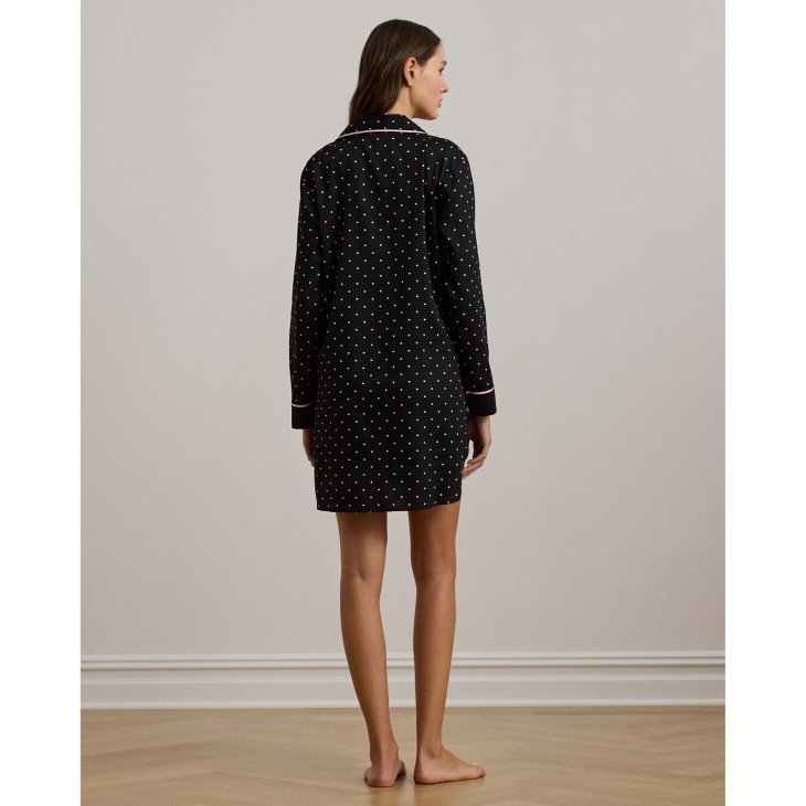 POLO RALPH LAUREN POLKA-DOT SATEEN SLEEP SHIRT