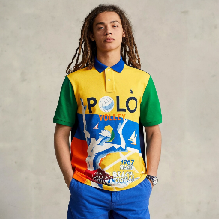 POLO RALPH LAUREN CLASSIC FIT MESH GRAPHIC POLO SHIRT