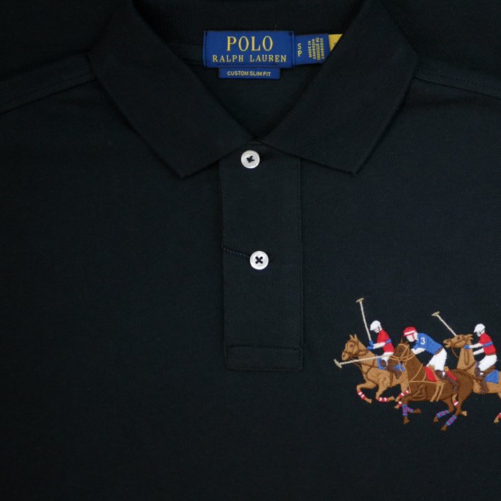 POLO RALPH LAUREN CUSTOM SLIM FIT TRIPLE PONY POLO SHIRT