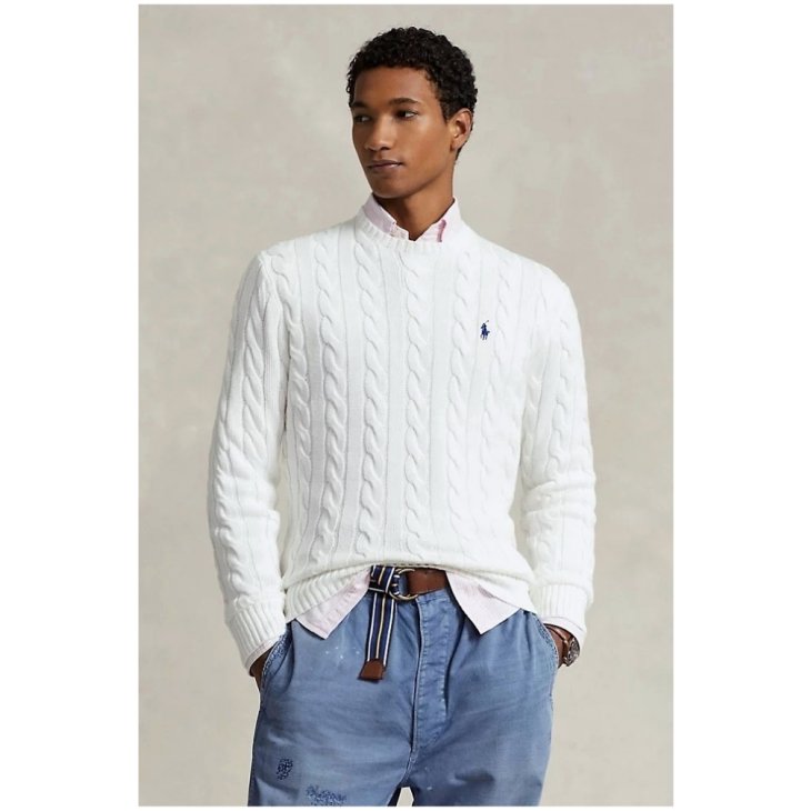 POLO RALPH LAUREN CABLE KNIT COTTON SWEATER