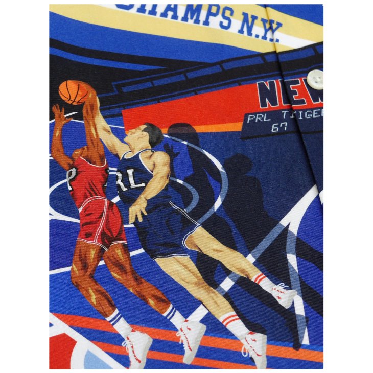 POLO RALPH LAUREN CLASSIC FIT BASKETBALL PRINT CAMP SHIRT