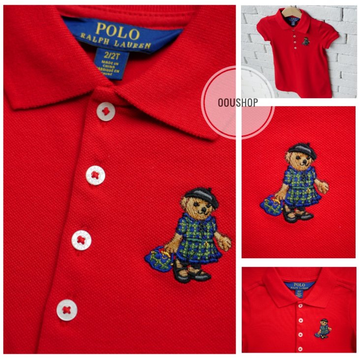POLO RALPH LAUREN POLO BEAR KIDS STRETCH MESH POLO DRESS