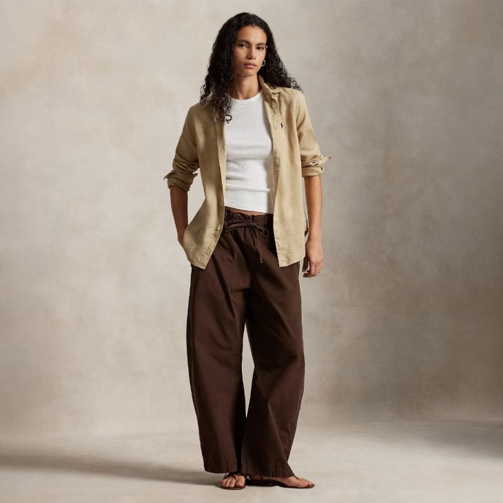 POLO RALPH LAUREN WOMEN CLASSIC FIT LINEN SHIRT