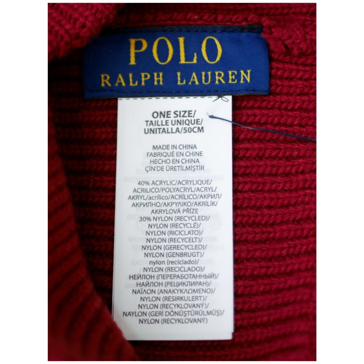 POLO RALPH LAUREN FRENCH BULLDOG EMBROIDERED KNIT BEANIE