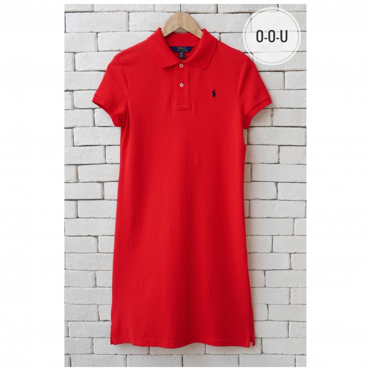 POLO RALPH LAUREN GIRLS COTTON MESH POLO DRESS