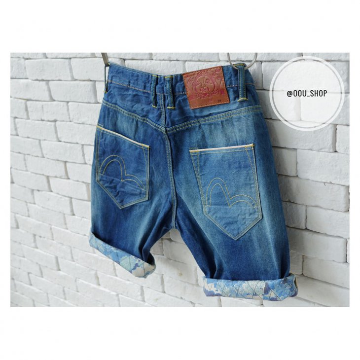 EVISU REGULAR-FIT DENIM SHORTS WITH LOGO EMBROIDERY