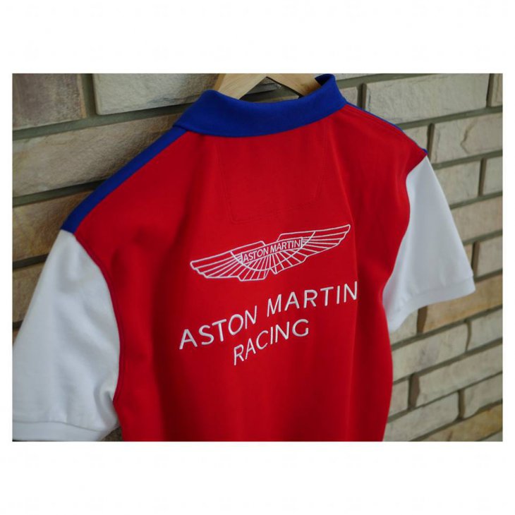 HACKETT ASTON MARTIN RACING Duo-tone cotton-blend short-sleeved polo shirt