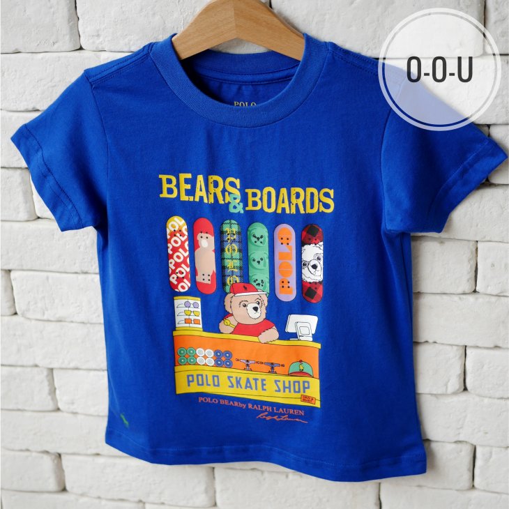 POLO RALPH LAUREN POLO BEAR KIDS COTTON JERSEY T-SHIRT