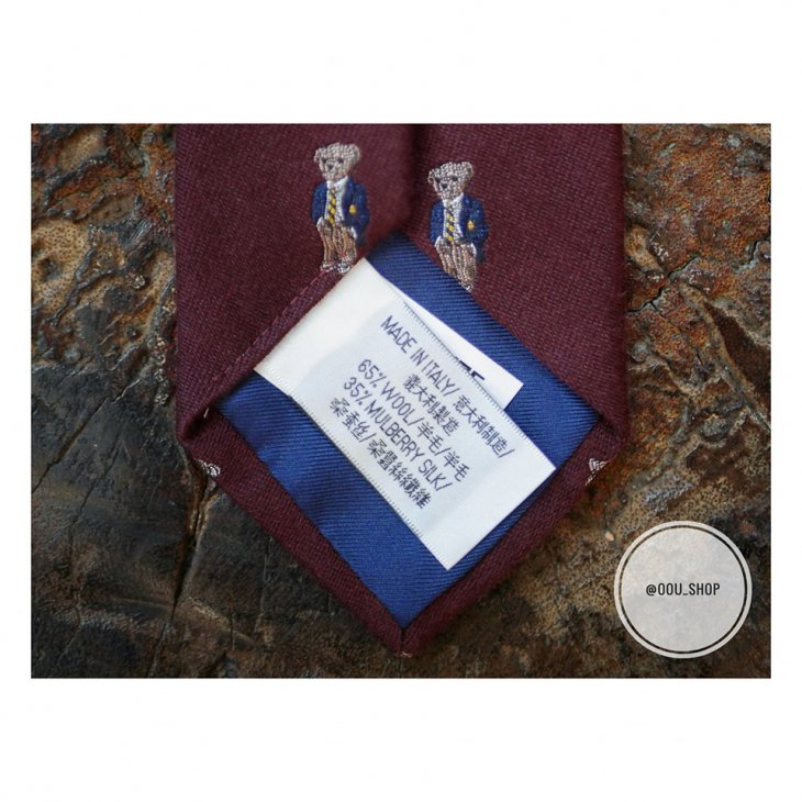 POLO RALPH LAUREN BEAR SILK NARROW TIE