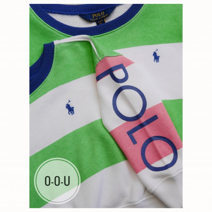 POLO RALPH LAUREN GIRLS STRIPED FLEECE SWEATSHIRT
