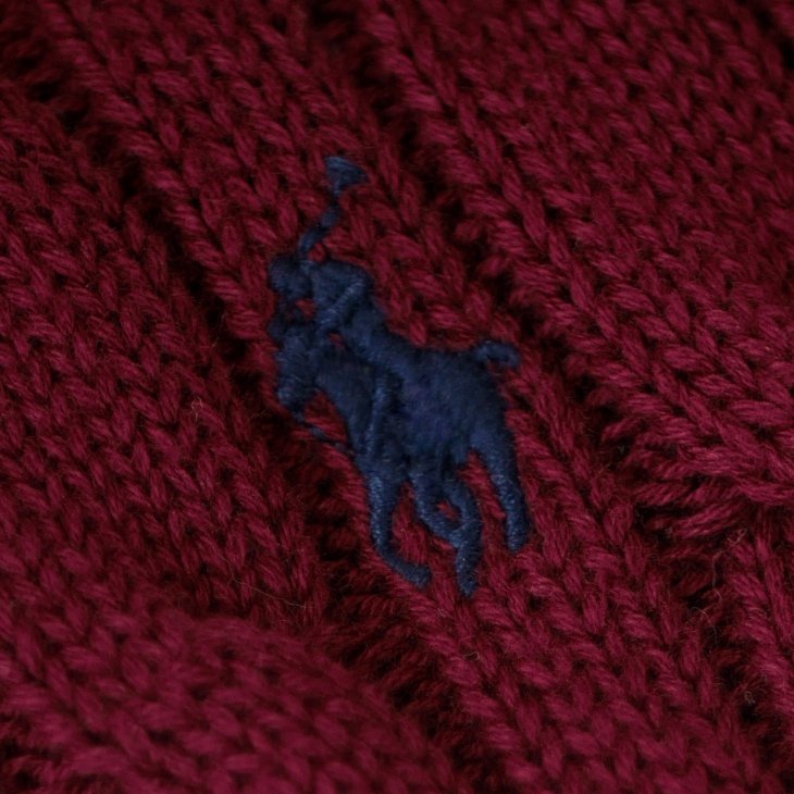 POLO RALPH LAUREN KIDS CABLE-KNIT COTTON V-NECK CARDIGAN
