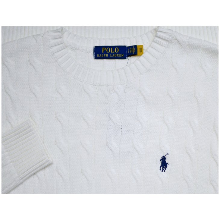 POLO RALPH LAUREN CABLE KNIT COTTON SWEATER