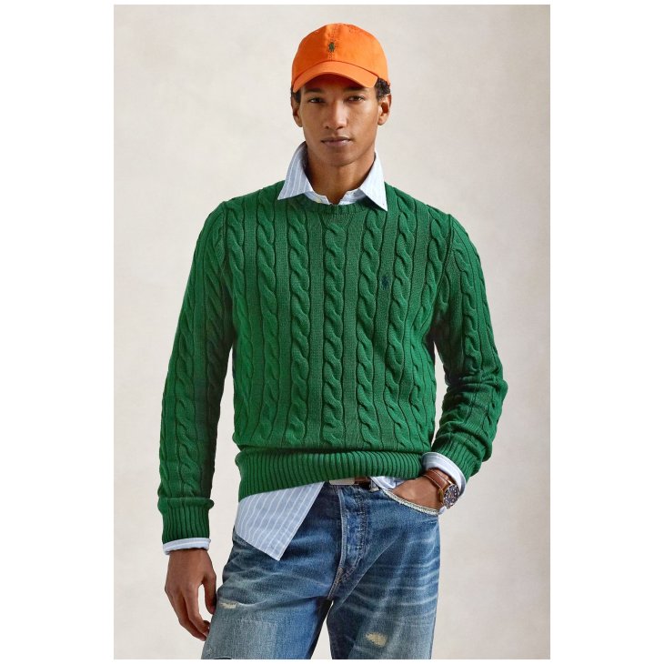 POLO RALPH LAUREN CABLE KNIT COTTON SWEATER