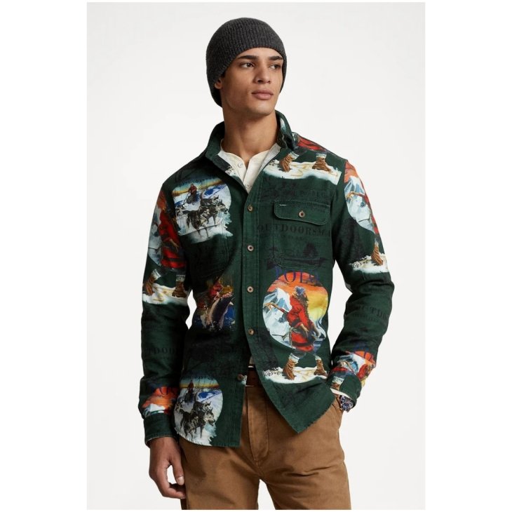 ️POLO RALPH LAUREN CLASSIC FIT CHAMOIS GRAPHIC WORKSHIRT