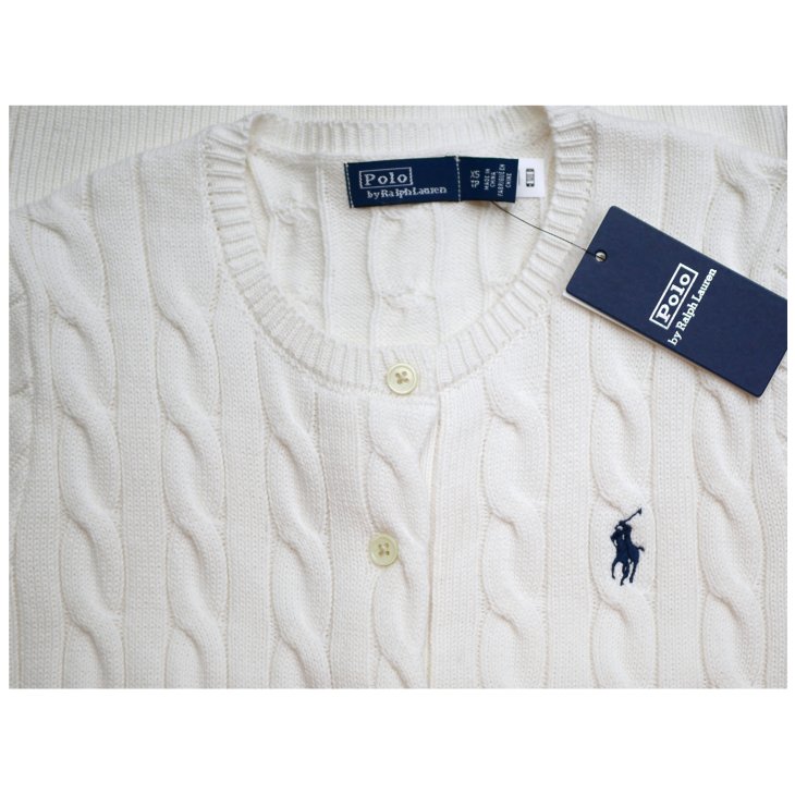 POLO RALPH LAUREN CABLE KNIT SHORT SLEEVE CARDIGAN