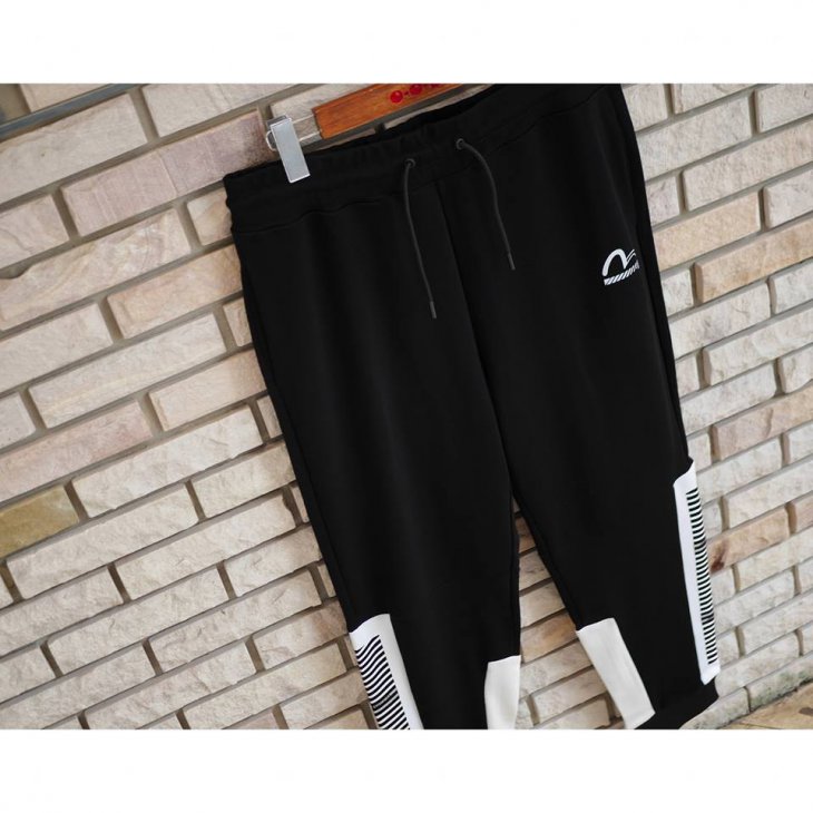 EVISUKURO Striped Graphic Side-print Sweatpants