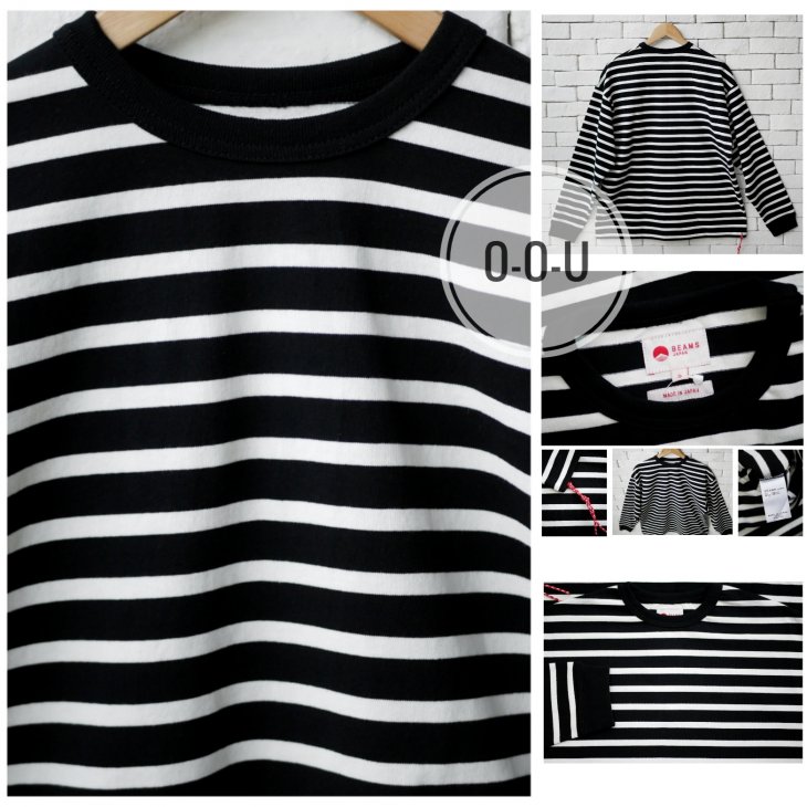 BEAMS JAPAN STRIPED LONG SLEEVE TEE