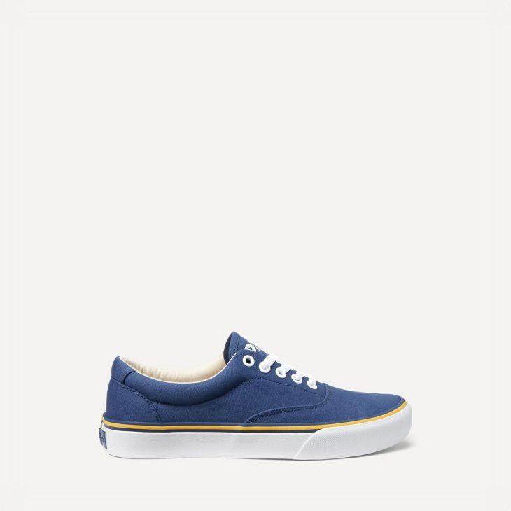POLO RALPH LAUREN LOGO COTTON CANVAS TRAINER