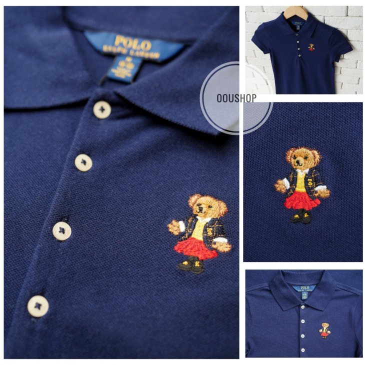 POLO RALPH LAUREN POLO BEAR GIRLS STRETCH MESH POLO DRESS