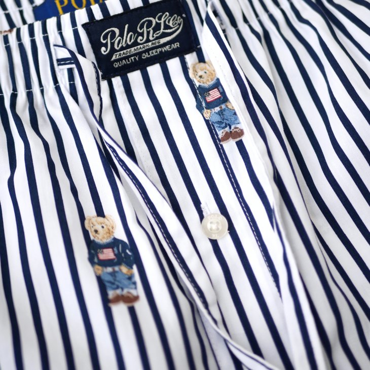POLO RALPH LAUREN POLO BEAR STRIPED COTTON SLEEP SHORT