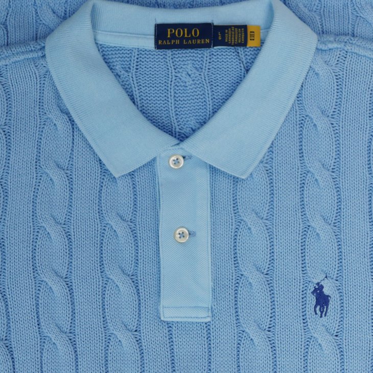 POLO RALPH LAUREN WOMEN CABLE-KNIT POLO SHIRT