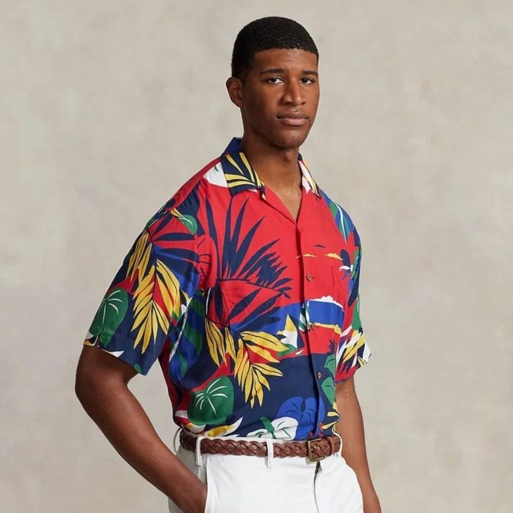 POLO RALPH LAUREN CLASSIC FIT HOFFMAN PRINT CAMP SHIRT