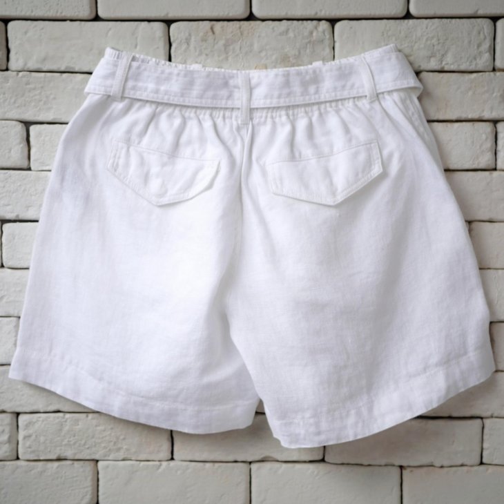 POLO RALPH LAUREN WOMEN BELTED LINEN SHORT