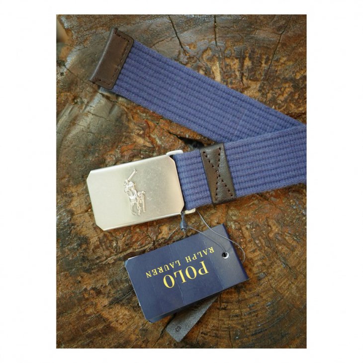 POLO RALPH LAUREN WEBBED BELT IN WASH NAVY