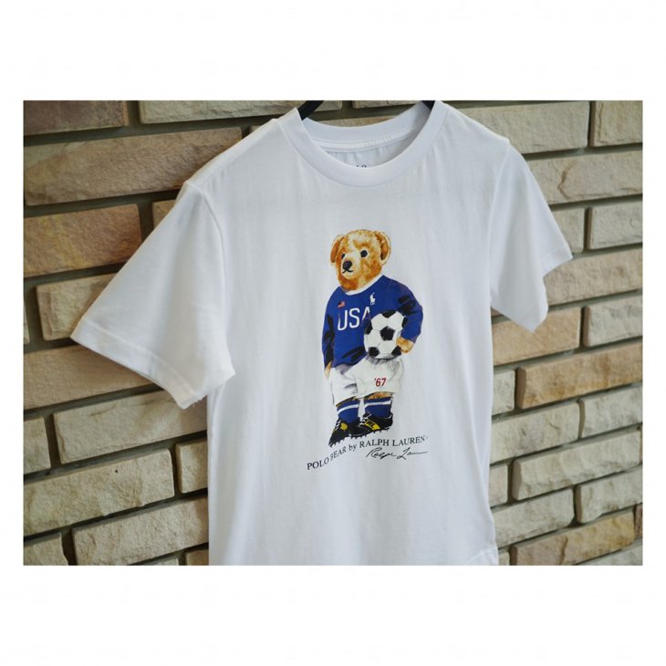 POLO RALPH LAUREN FOOTBALL BEAR BOYS COTTON TEE