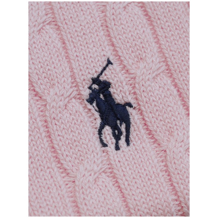 POLO RALPH LAUREN CABLE KNIT COTTON POLO CARDIGAN