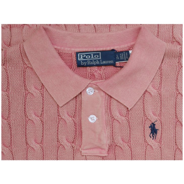 POLO RALPH LAUREN WOMEN CABLE KNIT POLO SHIRT