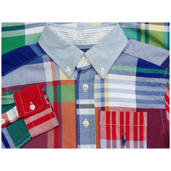 POLO RALPH LAUREN BOYS PLAID COTTON OXFORD FUN SHIRT