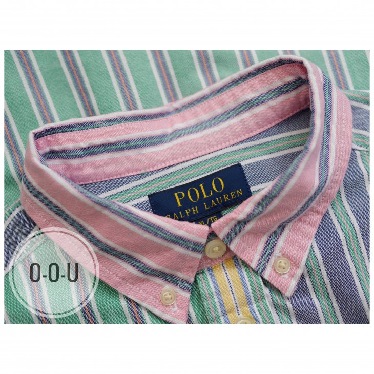 POLO RALPH LAUREN BOYS STRIPED COTTON OXFORD SHORT-SLEEVE SHIRT