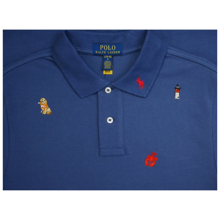 POLO RALPH LAUREN BOYS EMBROIDERED COTTON MESH POLO SHIRT