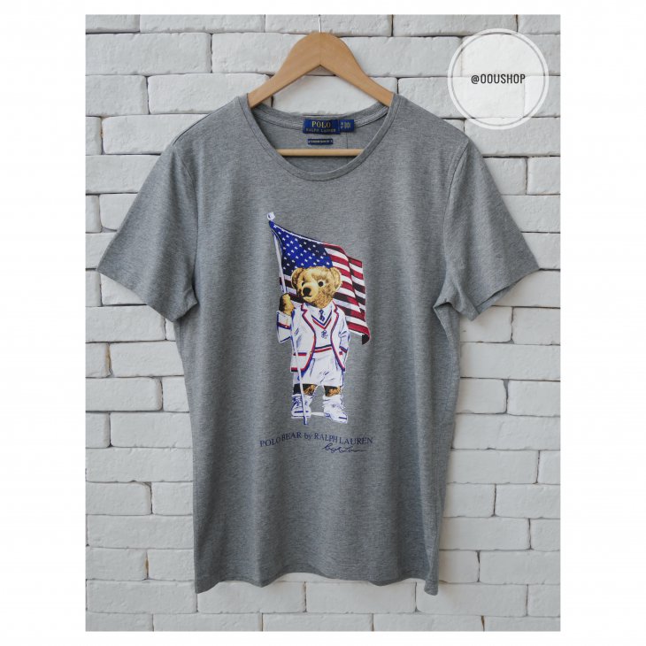 POLO RALPH LAUREN FLAG BEAR COTTON T-SHIRT