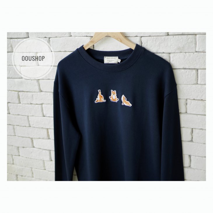 MAISON KITSUNÉ YOGA FOX PATCHES SWEATSHIRT