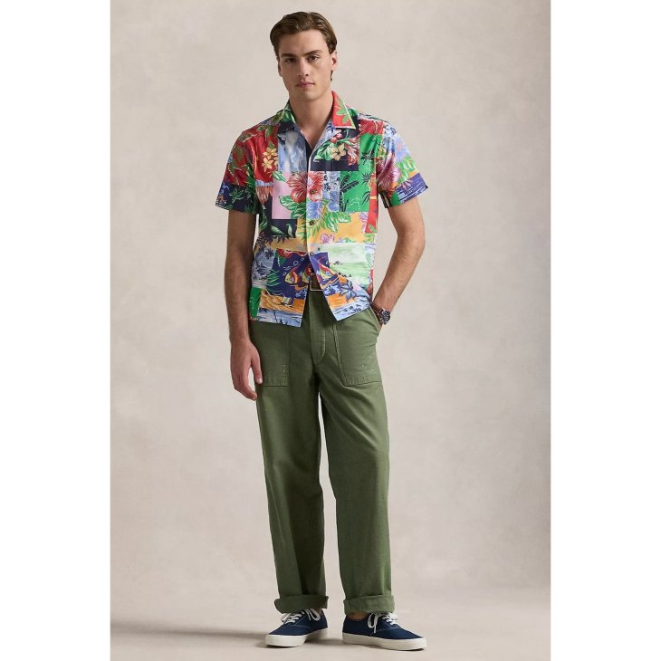 POLO RALPH LAUREN CLASSIC FIT PATCHWORK PRINT OXFORD SHIRT