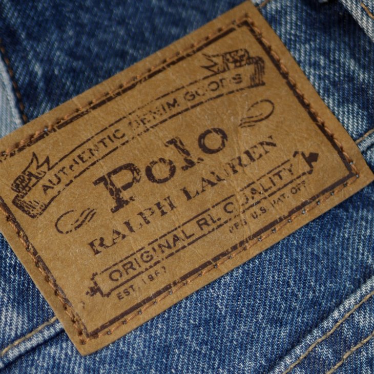 POLO RALPH LAUREN DECONSTRUCTED PATCHWORK DENIM SKIRT