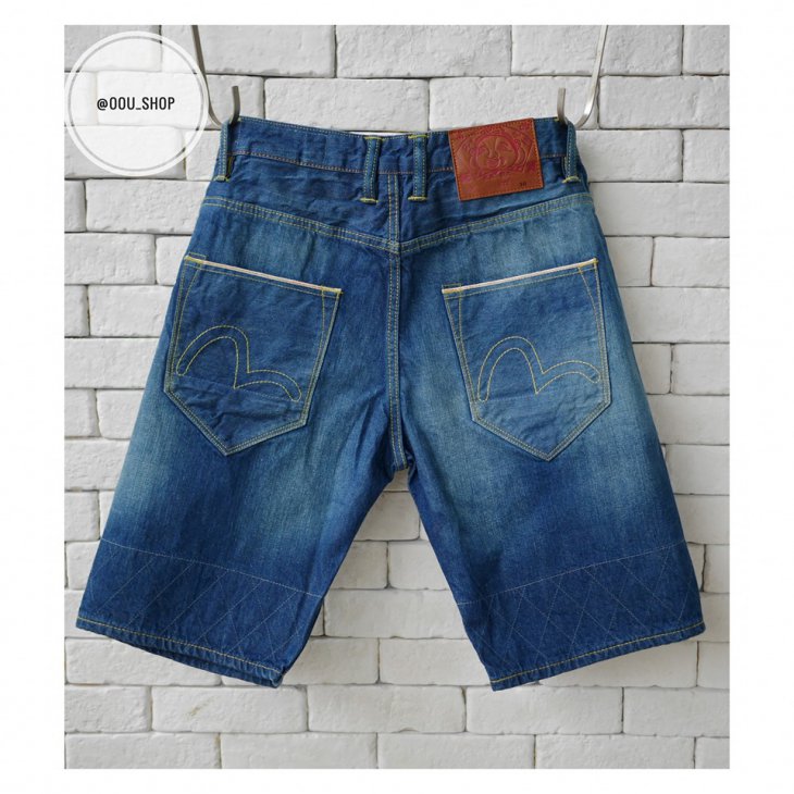 EVISU REGULAR-FIT DENIM SHORTS WITH LOGO EMBROIDERY