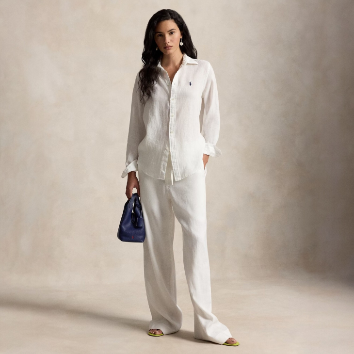 POLO RALPH LAUREN WOMEN CLASSIC FIT LINEN SHIRT