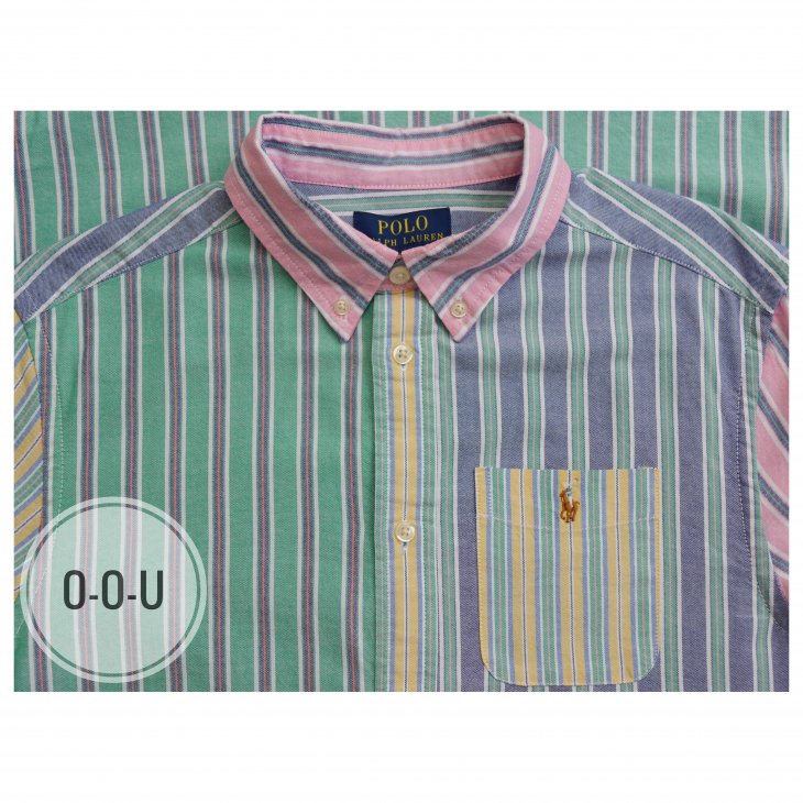 POLO RALPH LAUREN BOYS STRIPED COTTON OXFORD SHORT-SLEEVE SHIRT