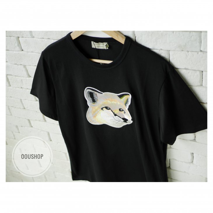 MAISON KITSUNE TEE-SHIRT PASTEL FOX HEAD EMBROIDERY