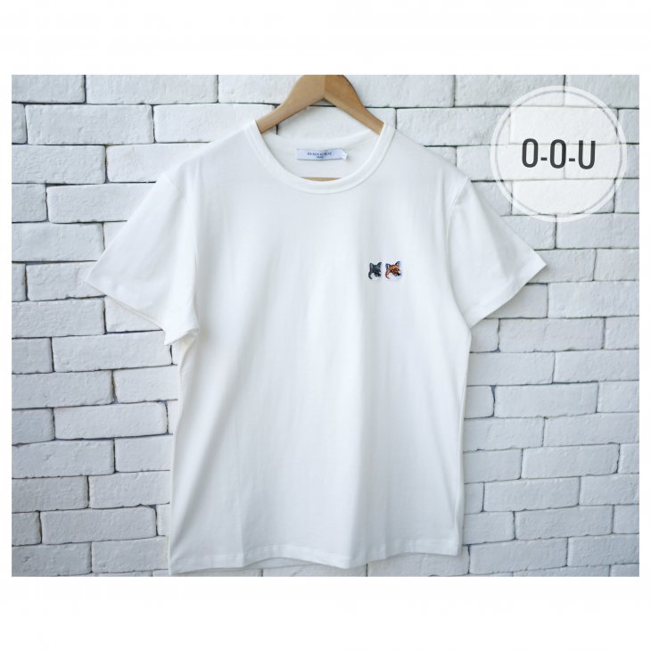 MAISON KITSUNE TEE-SHIRT DOUBLE FOX HEAD PATCH