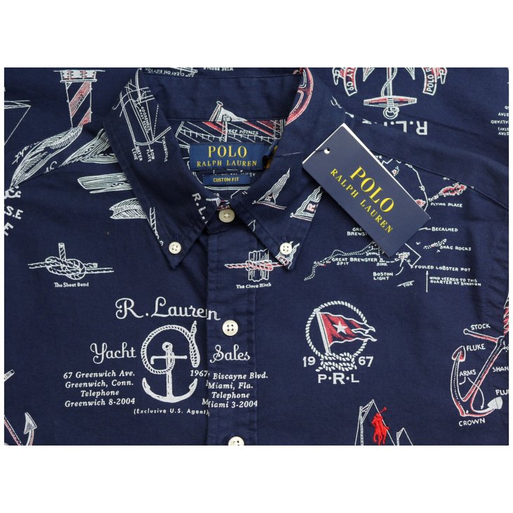 POLO RALPH LAUREN CLASSIC FIT NAUTICAL PRINT OXFORD SHIRT