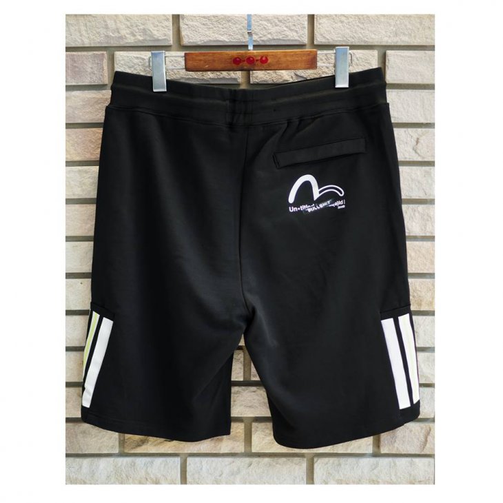 EVISUKURO Sweat Shorts with Logo Flock Print